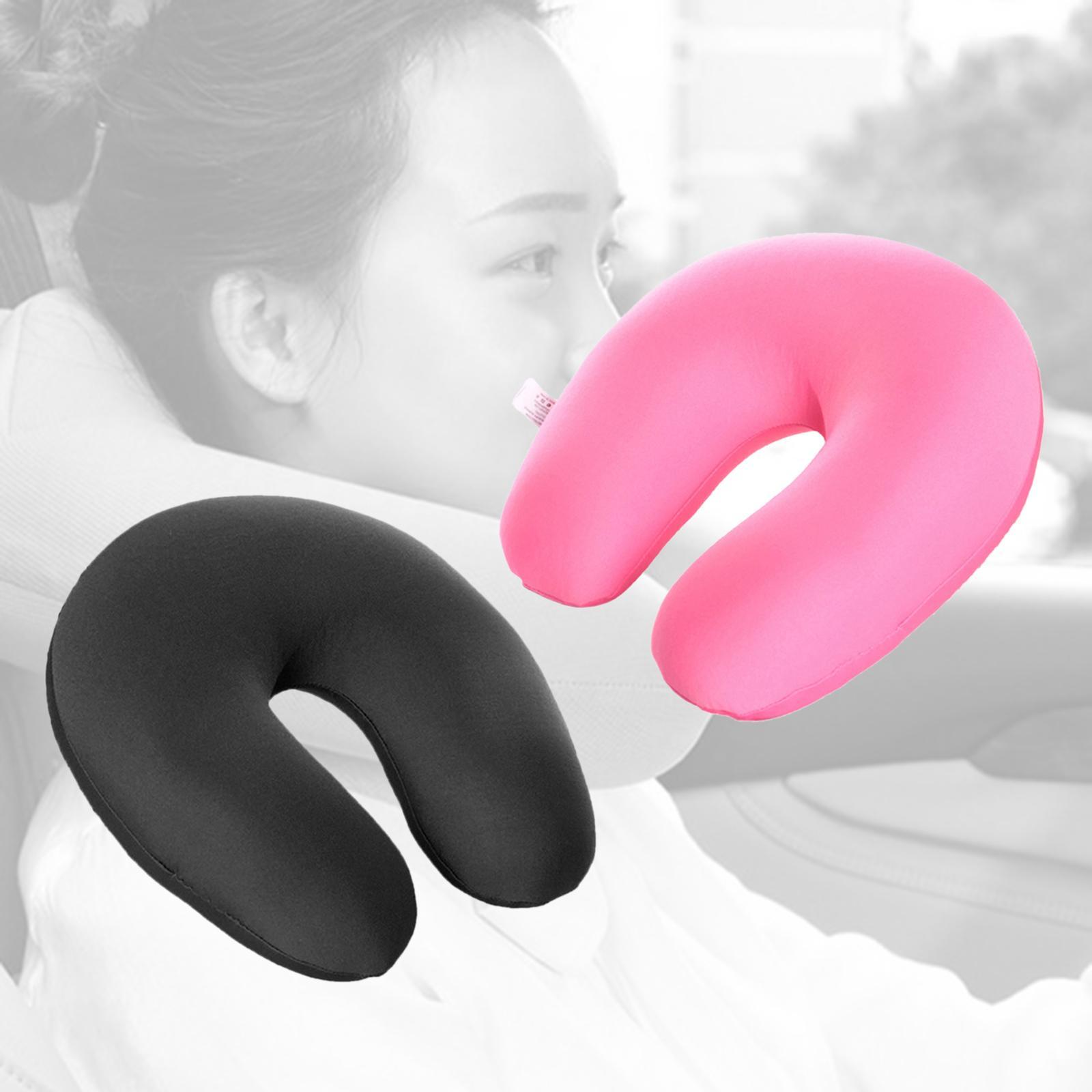 2x Micro Bead Travel Pillow U Shape Neck Pillow Cushion for Chair Plane
