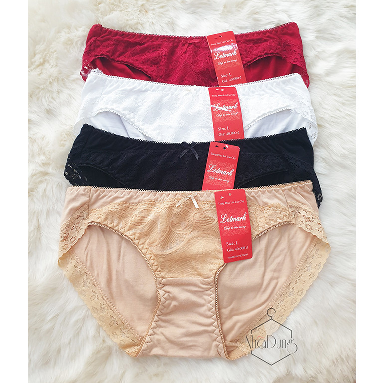 Quần lót cotton nữ ren siêu xịn cực chất dưới 80kg