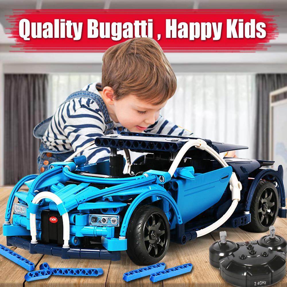 Đồ Chơi Lắp Ráp Kiểu LEGO CaDA C51053 Điều Khiển Từ Xa Mô Hình Siêu Xe Bugatti Blue Phantom Car Với 419 Chi Tiết
