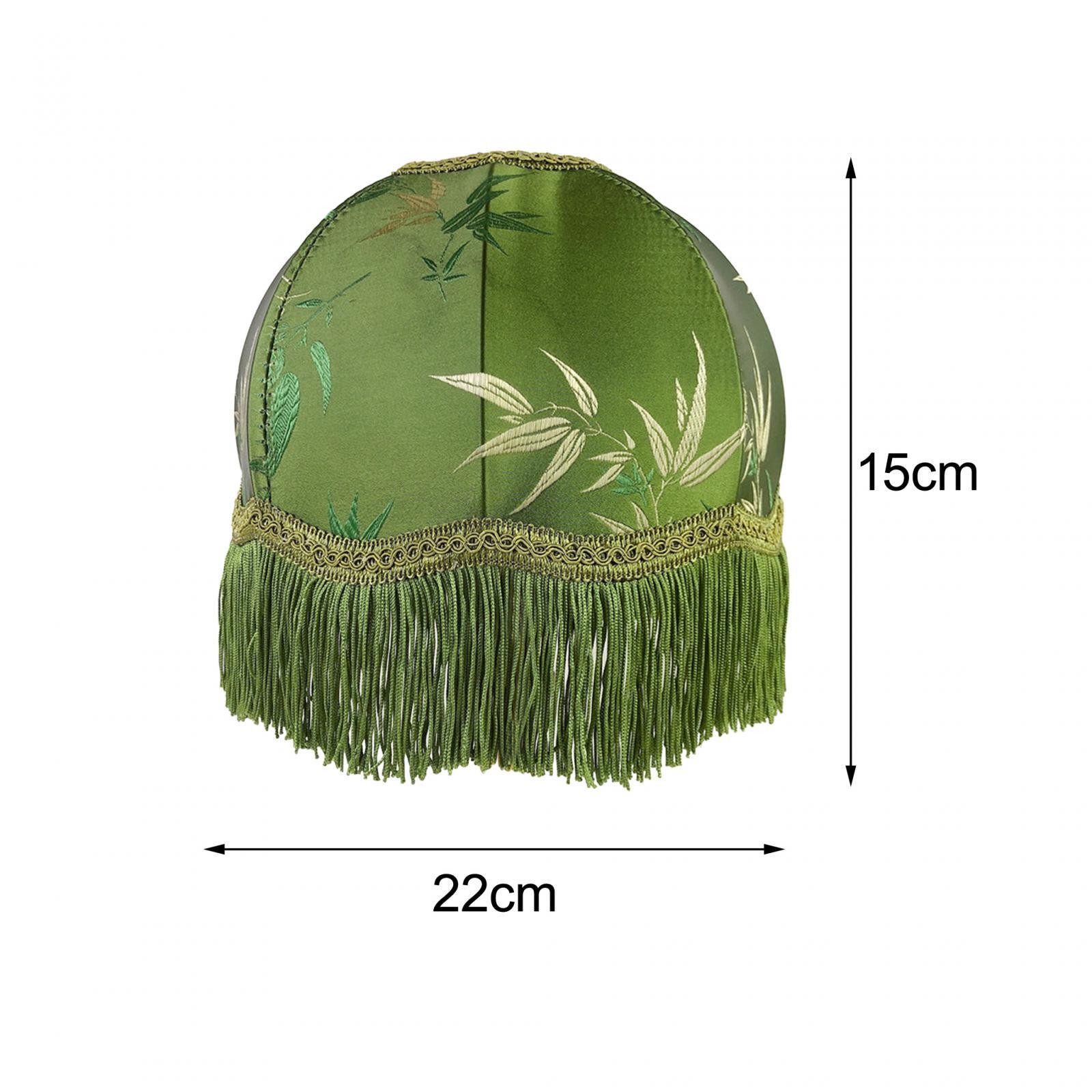 Table Lamp Shade Cover Lampshade Light Shade European Practical Decorative Green with Tassel Bedside Light Cover Replacements