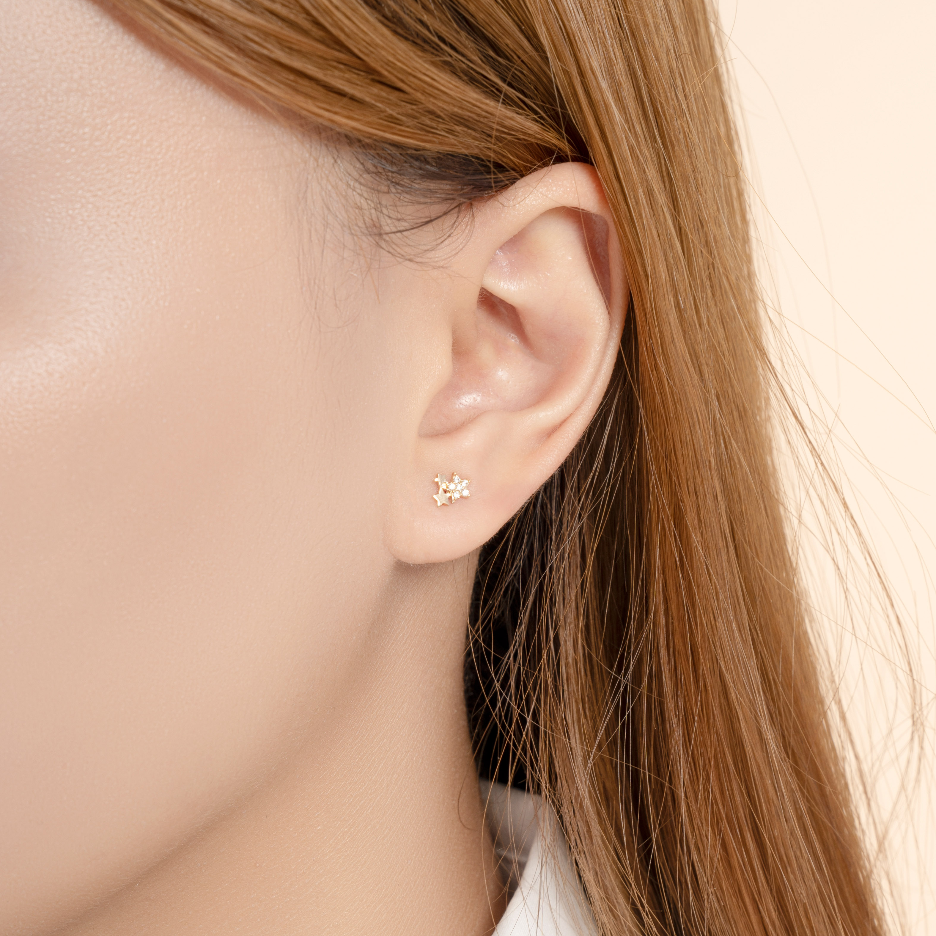 Bông Tai Nữ Vàng 10K BTAM66 Huy Thanh Jewelry
