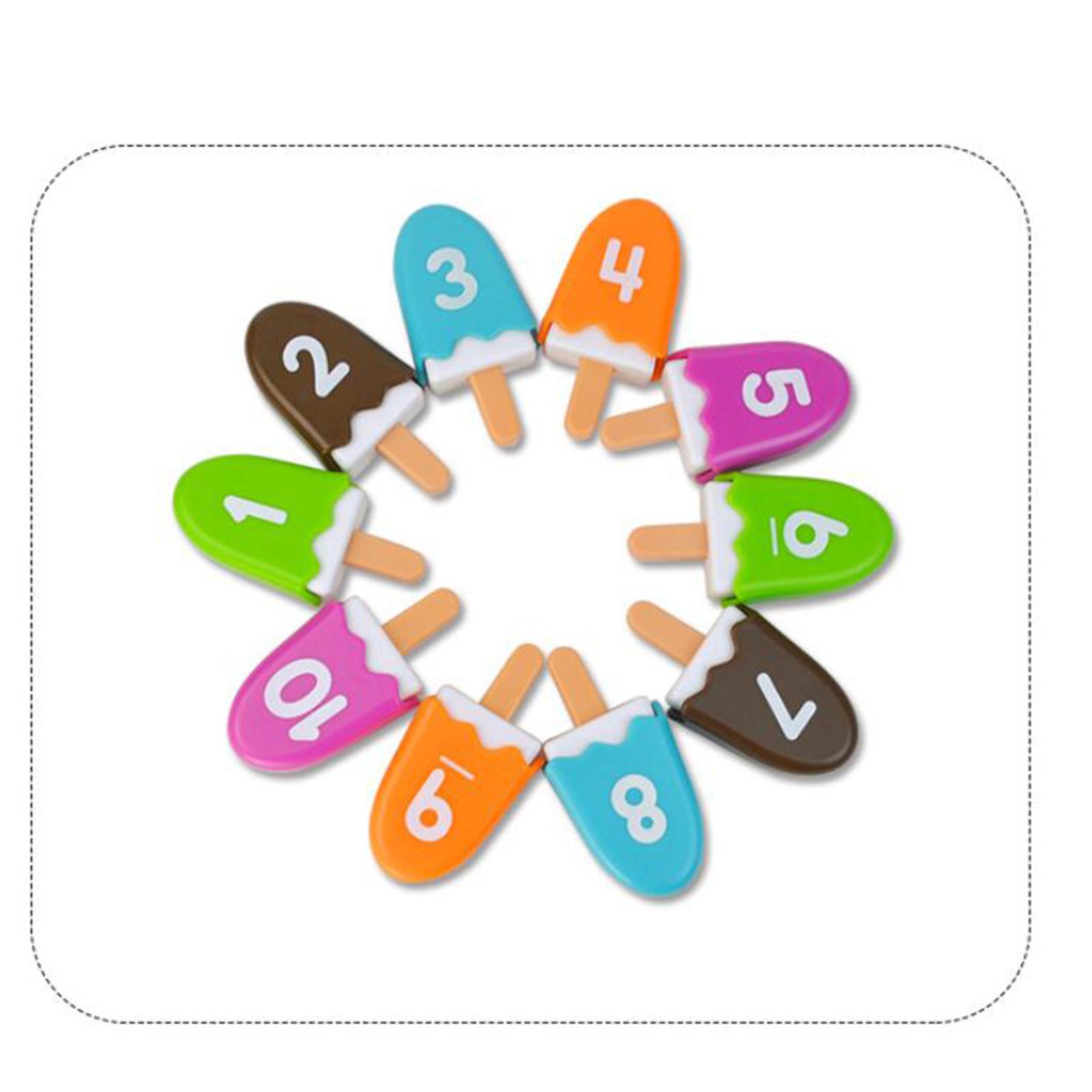 10 x Number Matching Toys Color Recognition Educational Math Toys for Kids
