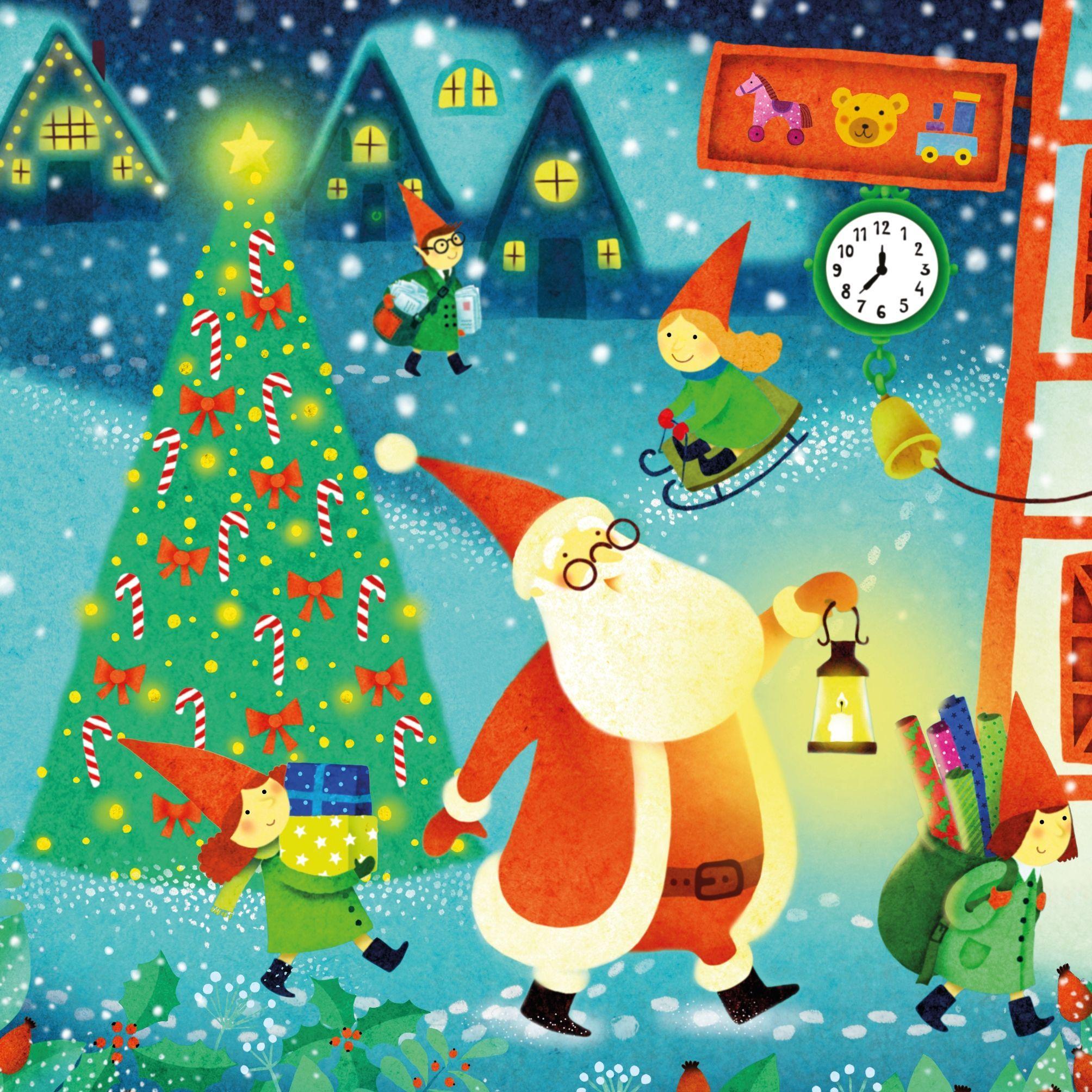 Usborne Book and 3 Jigsaws : Santa