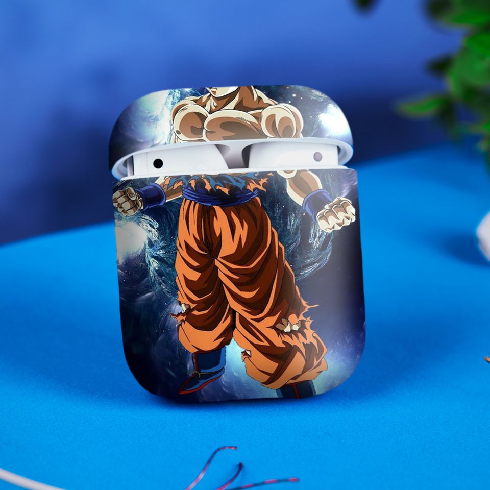 Miếng dán skin chống bẩn cho tai nghe AirPods in hình Songoku Dragon Ball - 7vnr010 (bản không dây 1 và 2)