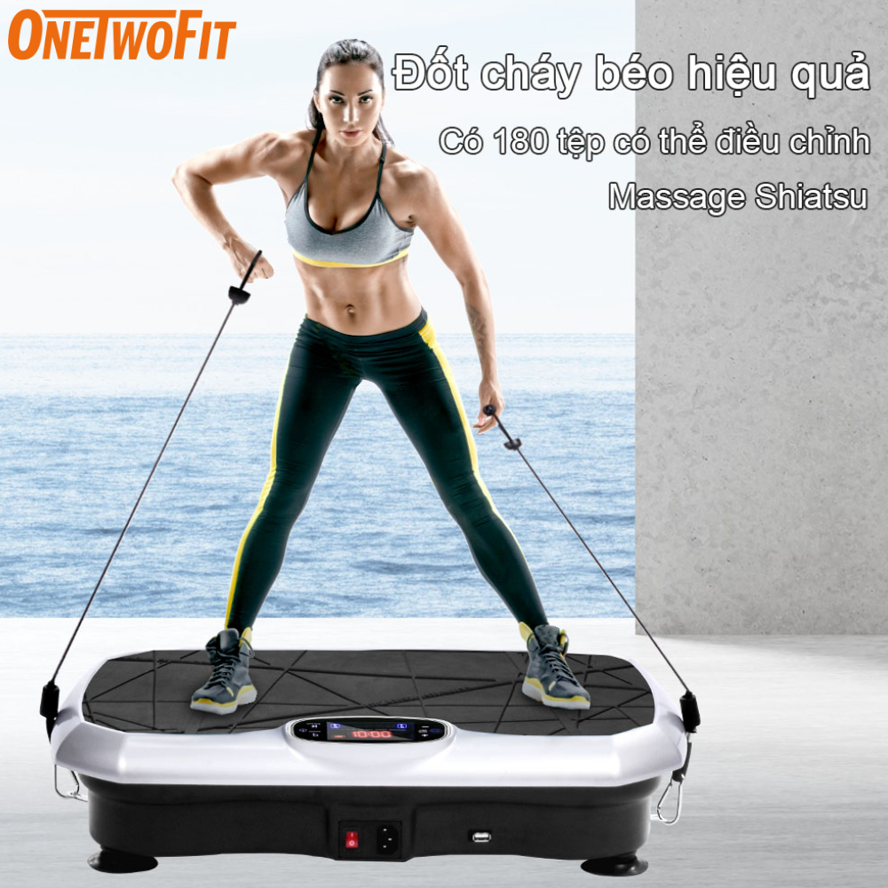 OneTwoFit Máy tập thể thao rung Thiết bị tại nhà có nhạc Bluetooth Máy rung lắc toàn thân cao cấp OT0354
