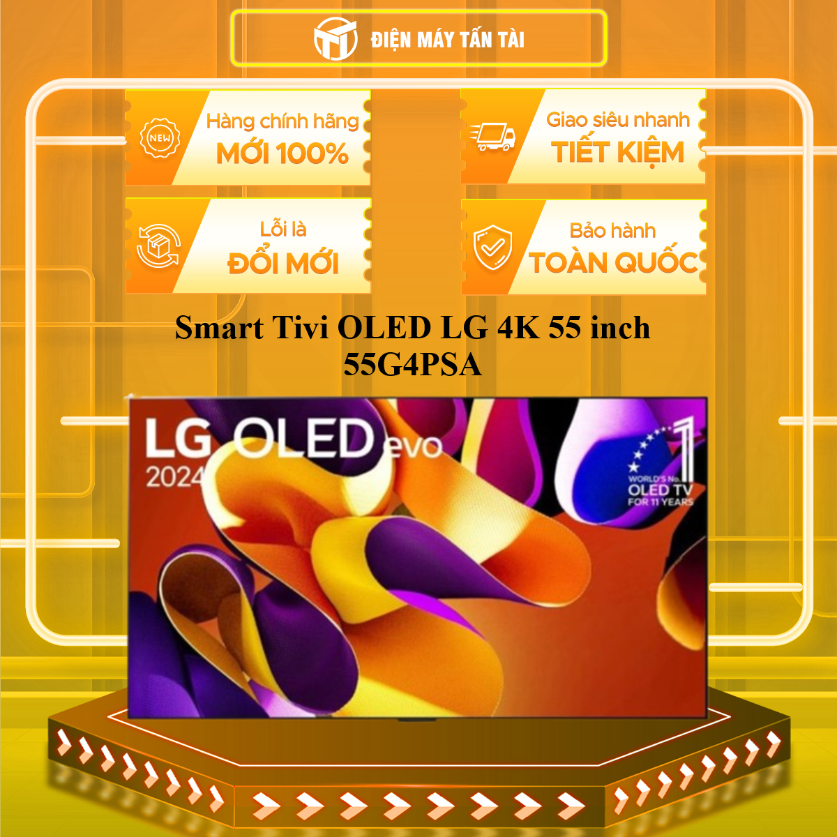 Smart Tivi OLED LG 4K 55 inch 55G4PSA Mẫu mới - HÀNG CHÍNH HÃNG - CHỈ GIAO HCM