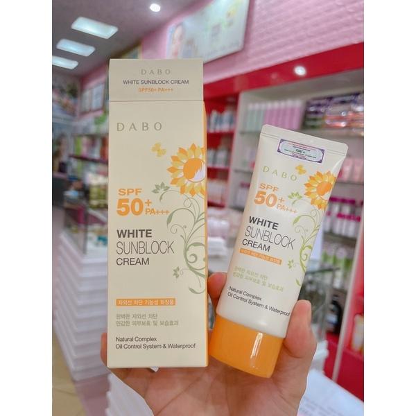 [ Bộ 2] Kem Chống Nắng Tự Nhiên Mỏng Nhẹ Dabo Whitening Sunblock Cream Hàn Quốc 70ml Và Mặt Nạ Benew.