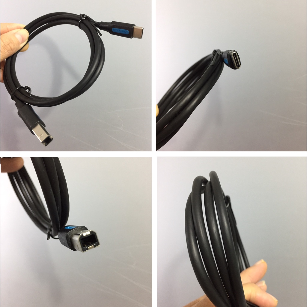 Cáp máy in type-C 2.0 male to B male cable dành cho laptop giao diện type-C Vention CQUBH - Hàng chính hãng