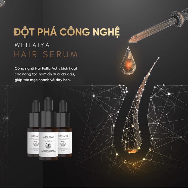 Serum huyết thanh Weilaiya Ginger Hair Root Nourishing Essence kích thích mọc tóc (5ml x 8 lọ)