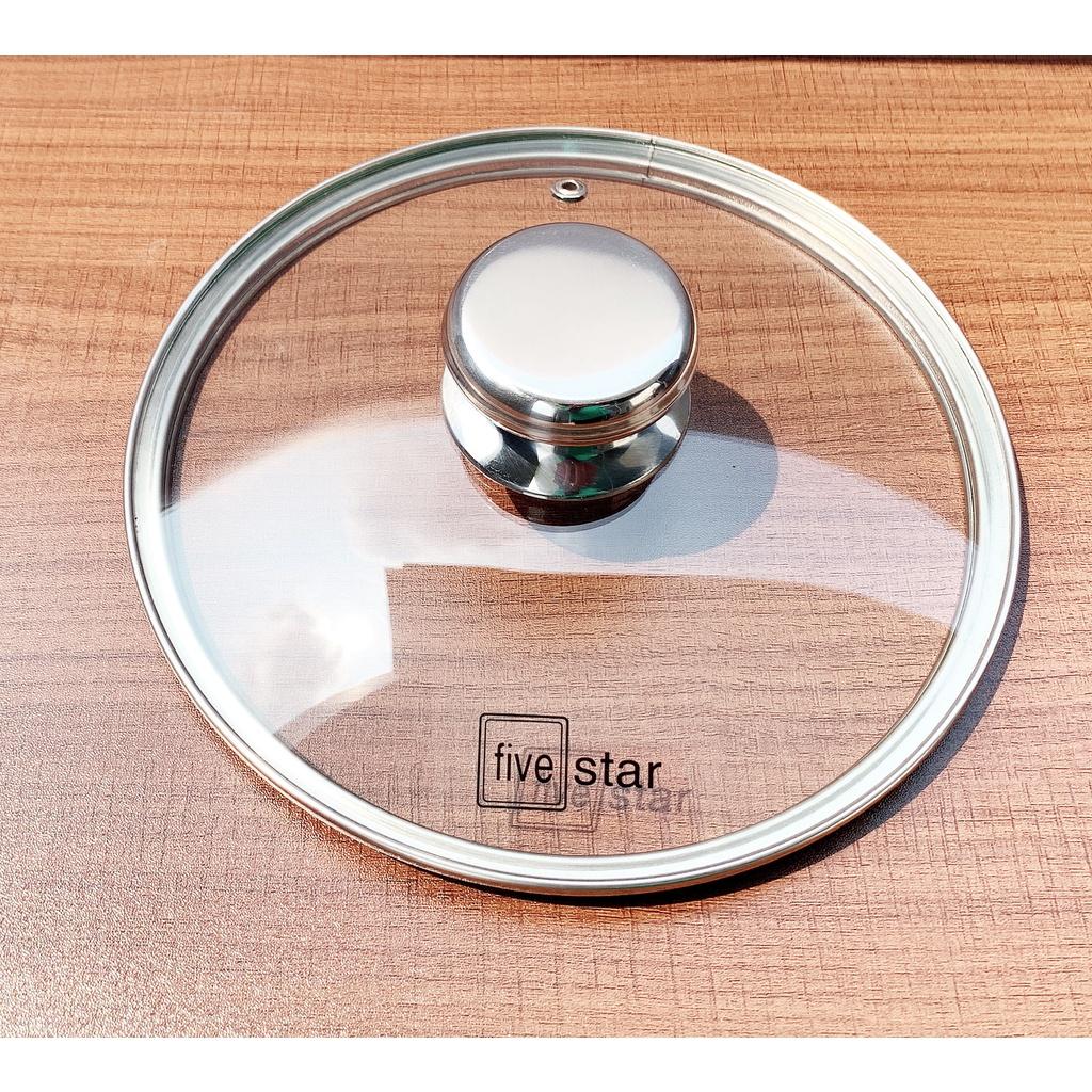 Chảo chống dính vân đá 3 lớp đáy liền inox 304 cao cấp Fivestar Plus có nắp kính , tặng 5 muỗng ăn