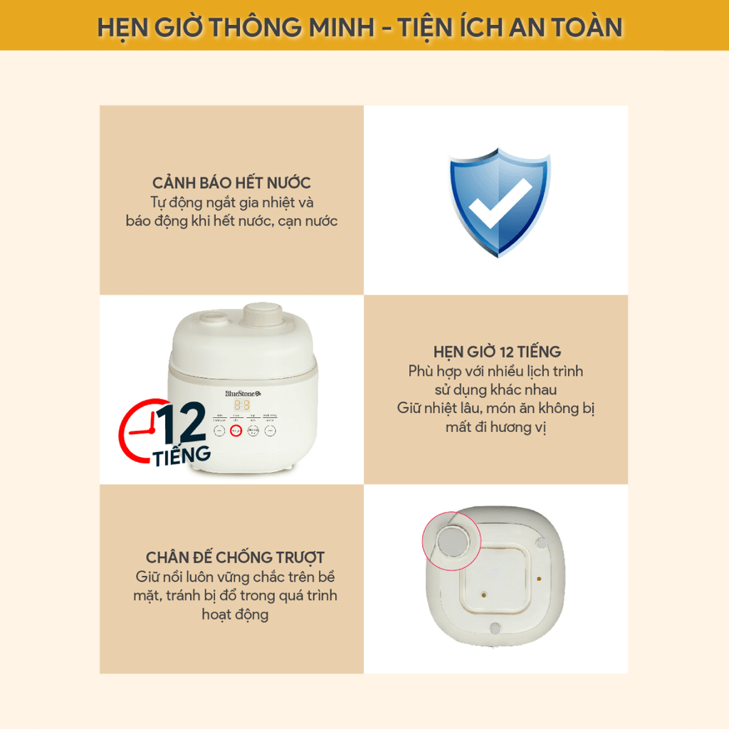 Nồi Nấu Chậm BlueStone SCB-6119 1 Lít 200W - Hàng Chính Hãng