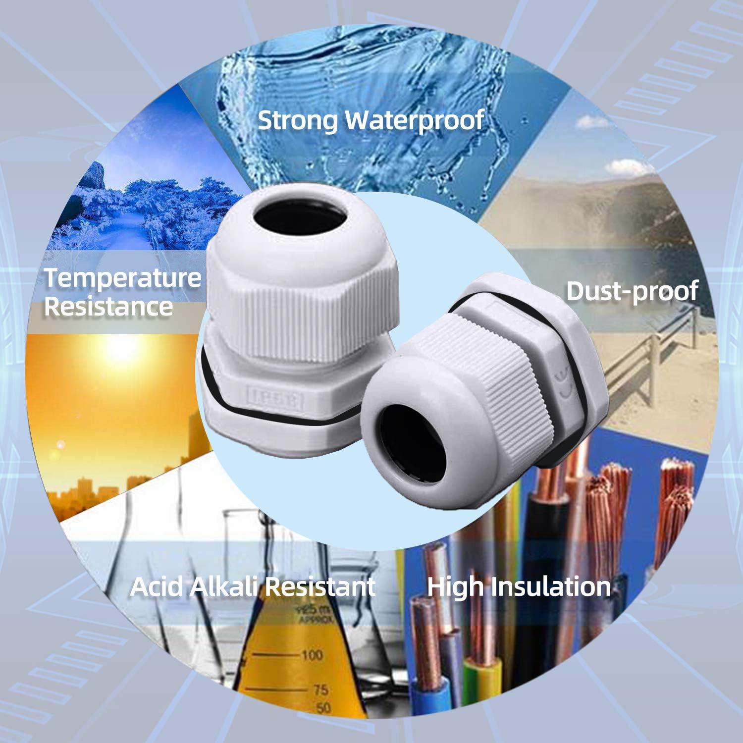 32 Chiếc Chống Nước Tuyến Cáp, Gioăng Cao Su Tuyến Cáp, Có Thể Điều Chỉnh Tuyến Cáp, Xám Tuyến Cáp, M11, M16, M21, M25