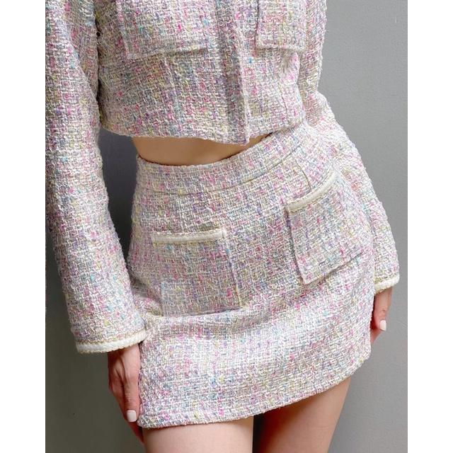 Set Croptop tay dài và chân váy tweed - LARA SET