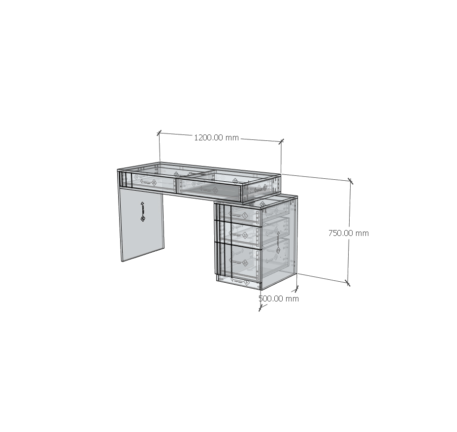 [Happy Home Furniture] JOVIE, Bàn làm việc 5 ngăn kéo, 120cm x 50cm x 75cm ( DxRxC), BAN_084