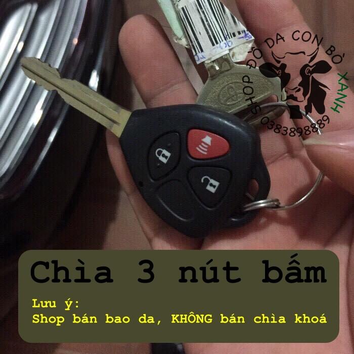 Bao da dành cho chìa khóa Toyota Vios, Yaris, Innova, Altis, Fortuner, Hilux, Camry 2006 - 2012 handmade da thật 001