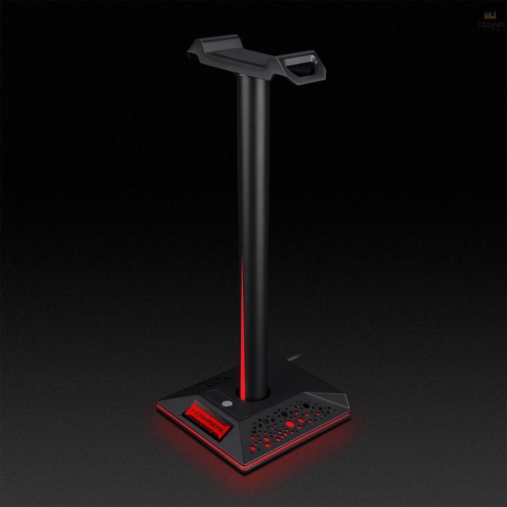 Giá đỡ tai nghe chụp tai EB01 RGB chơi game có 2 cổng USB 3.5mm