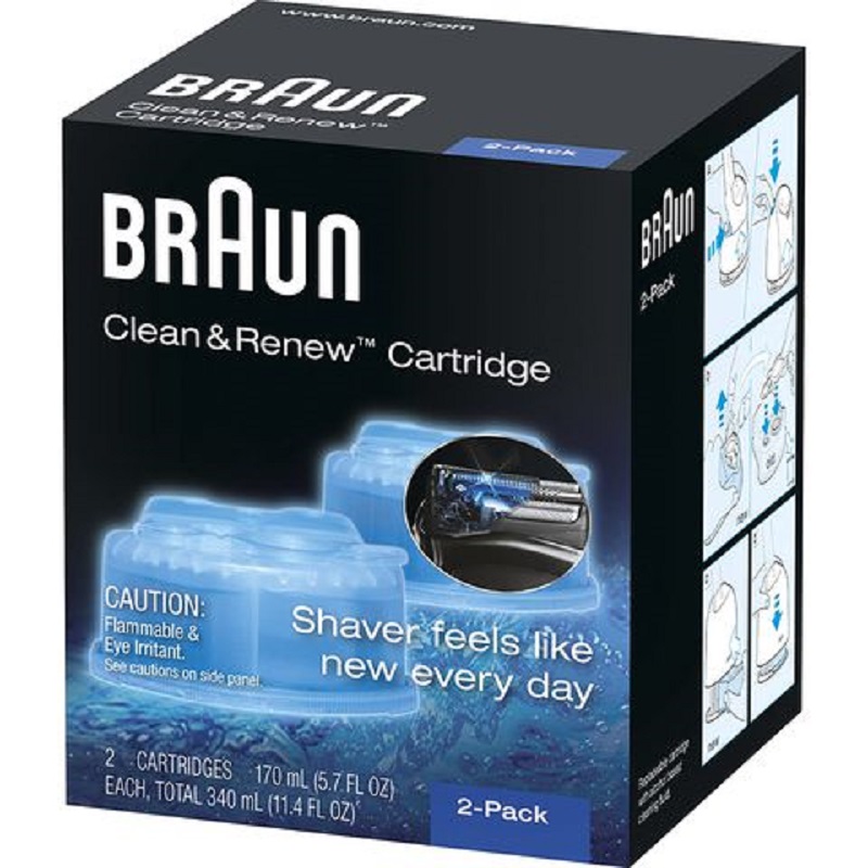 Hộp nước rửa cho máy cạo râu Braun(170ml) | Braun Clean &amp; Renew Cartridges