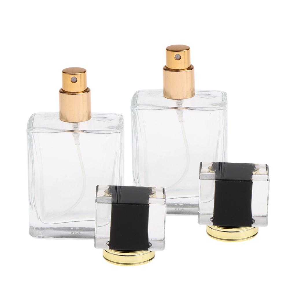 Empty Glass Perfume Fragrance Bottle Aftershave Spray Containers 50ml Black