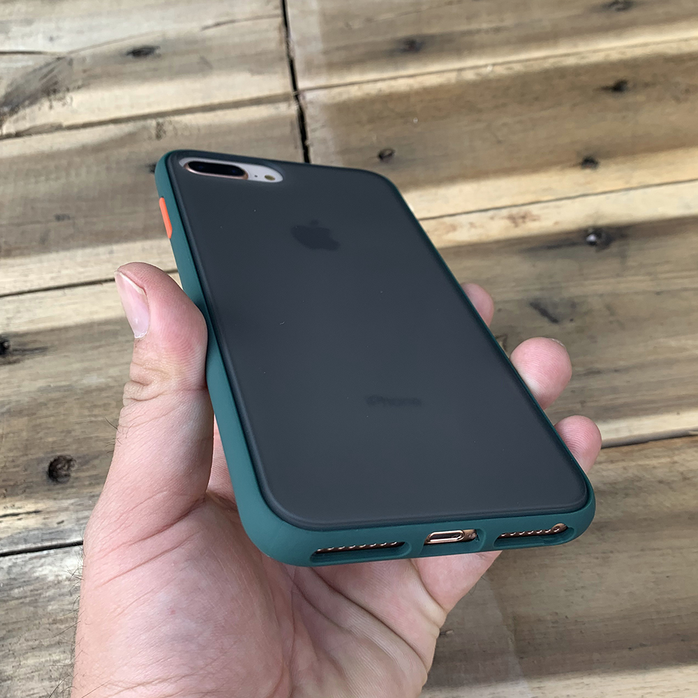 Ốp lưng chống sốc dành cho iPhone 7 Plus / iPhone 8 Plus nút màu cam - Màu xanh đậm