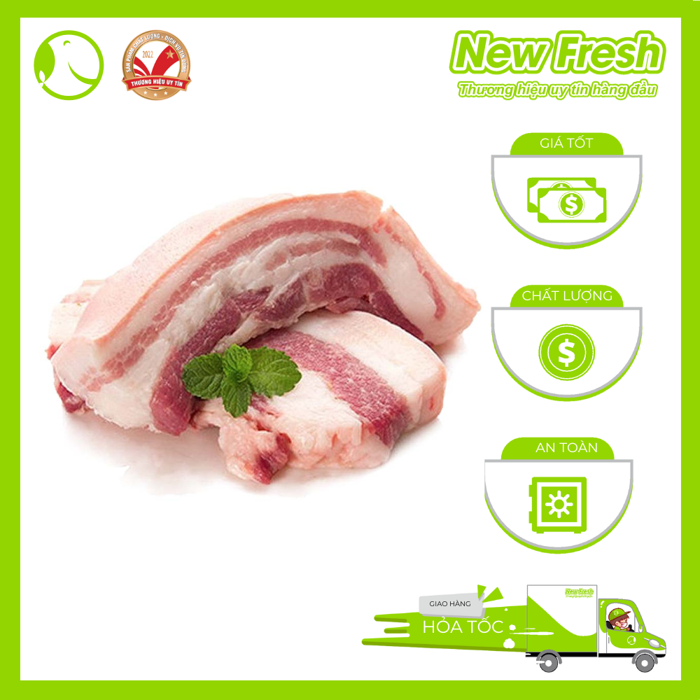 Ba Chỉ Heo Nga Rút Sườn Cắt Lát Túi 1kg