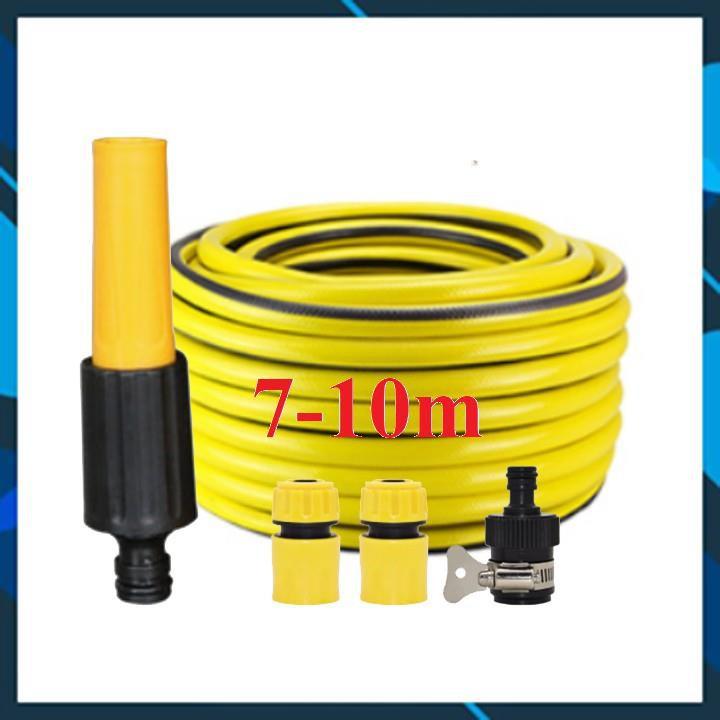 Bộ dây vòi xịt nước rửa xe, tưới cây , tăng áp 3 lần, loại 7m, 10m 206622-5 cút sập,nối nhựa đ+ túi đựng bút
