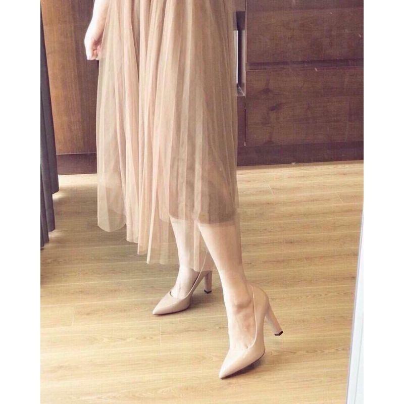 GIÀY CAO GÓT DA BÓNG GÓT TRỤ NHỎ 2 MÀU - 8P