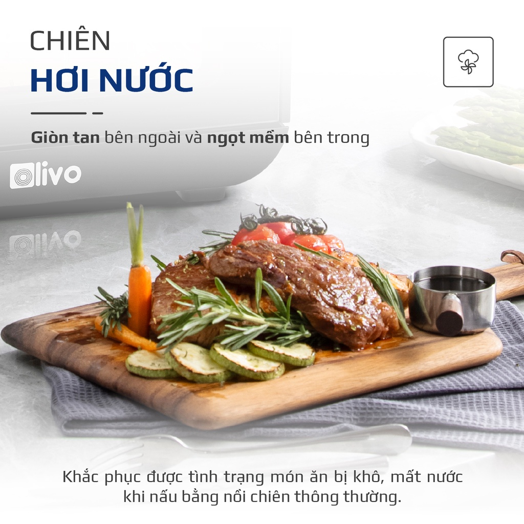 Nồi Chiên Hơi Nước OLIVO SF15, 37 Chương Trình Cài Sẵn, Dung Tích 15L, Công Suất 2620W, Hàng Chính Hãng