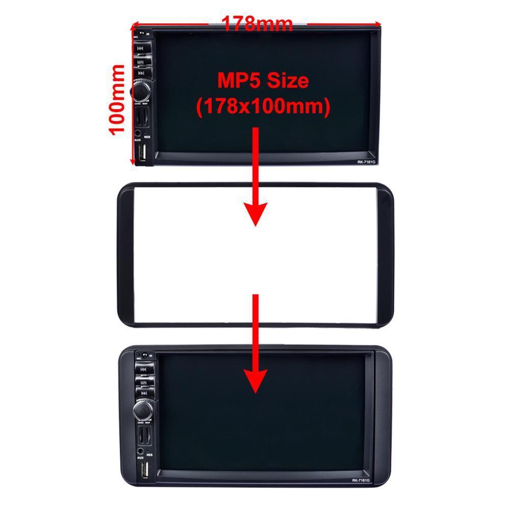 Mặt dưỡng lắp màn hình 7 Inch cho xe Toyota kích thước ngoài 200 x 100mm - Nẹp viền màn hình android 7 inch,