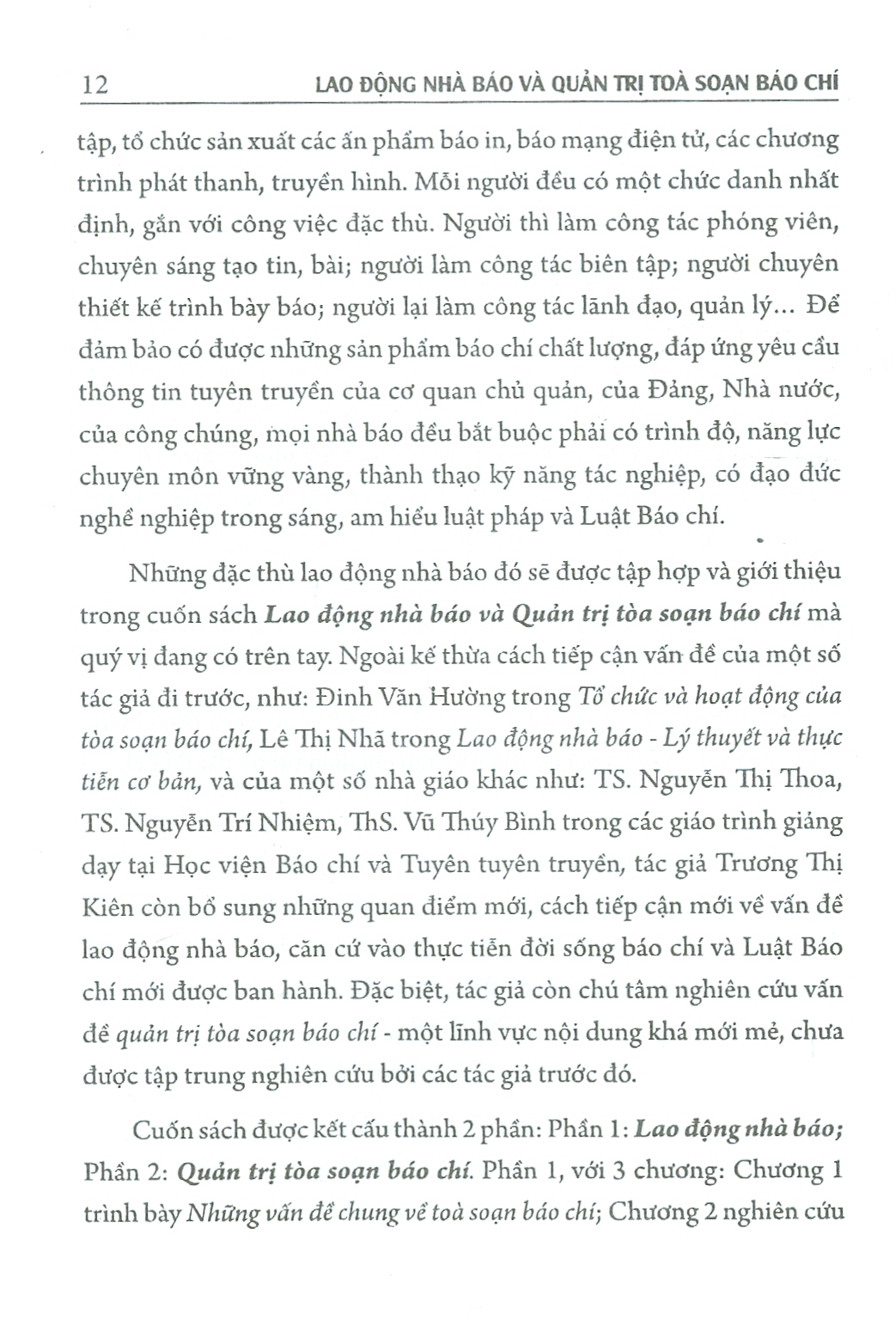 Lao Động Nhà Báo Và Quản Trị Tòa Soạn Báo Chí