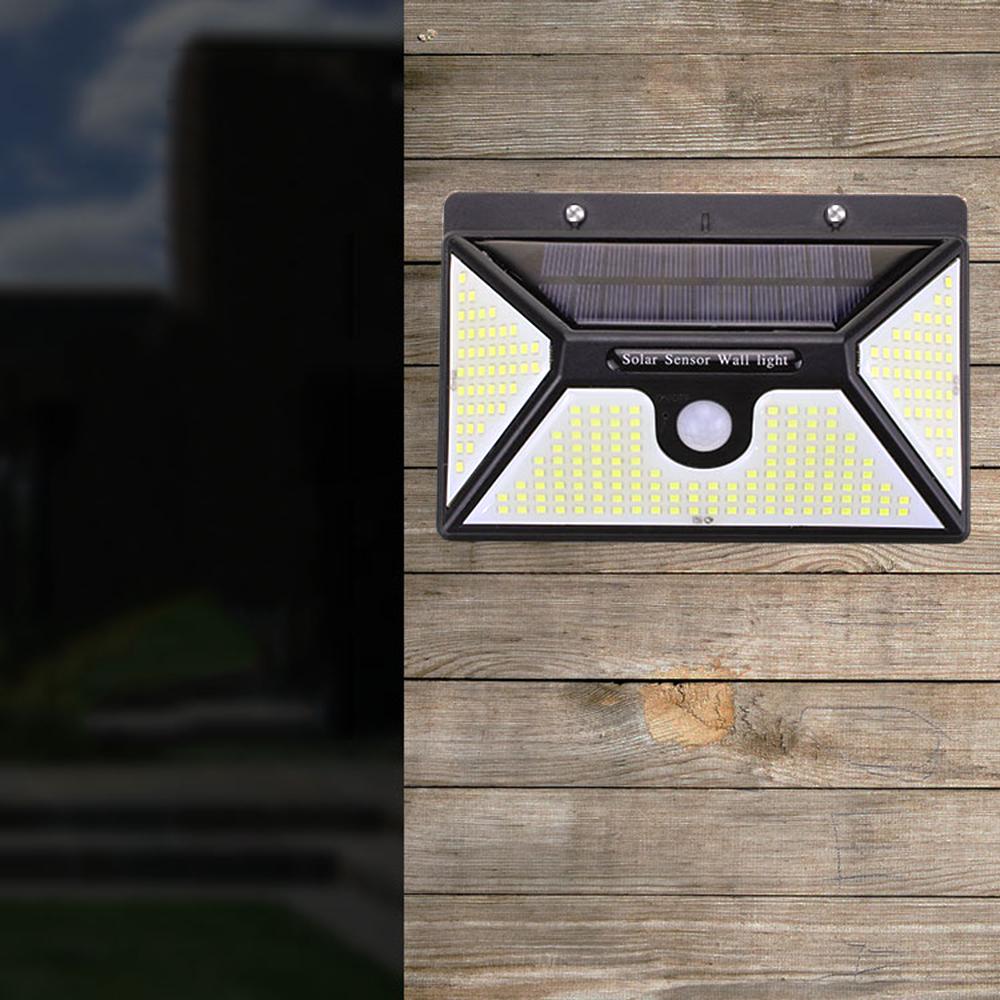 Đèn treo tường ngoài trời sử dụng năng lượng mặt trời với 218 Bóng đèn LED IP65 cảm biến chuyển động,chống thấm nước