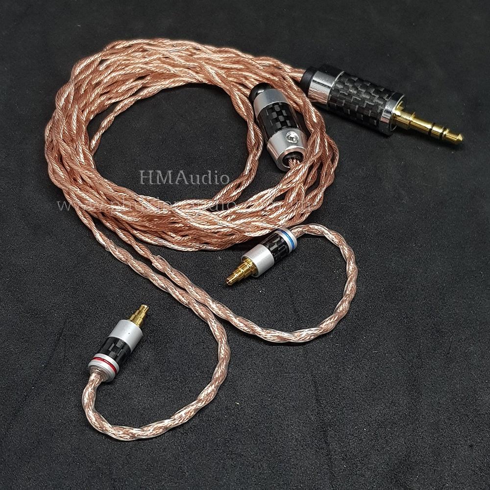 Dây tai nghe đồng 7N OCC Litz 25AWG đường kính dây đơn 1.1mm tết 4 sợi - Connetor IM01/02/03 IM50/70 A2DC IE80/80s IE40Pro IE100/400/500 IE300/900 2Pin MMCX