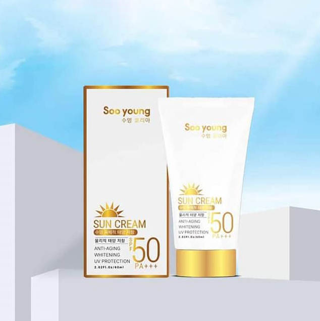 KEM CHỐNG NẮNG SUN CREAM SPS 50+ PA+++ SOO YOUNG