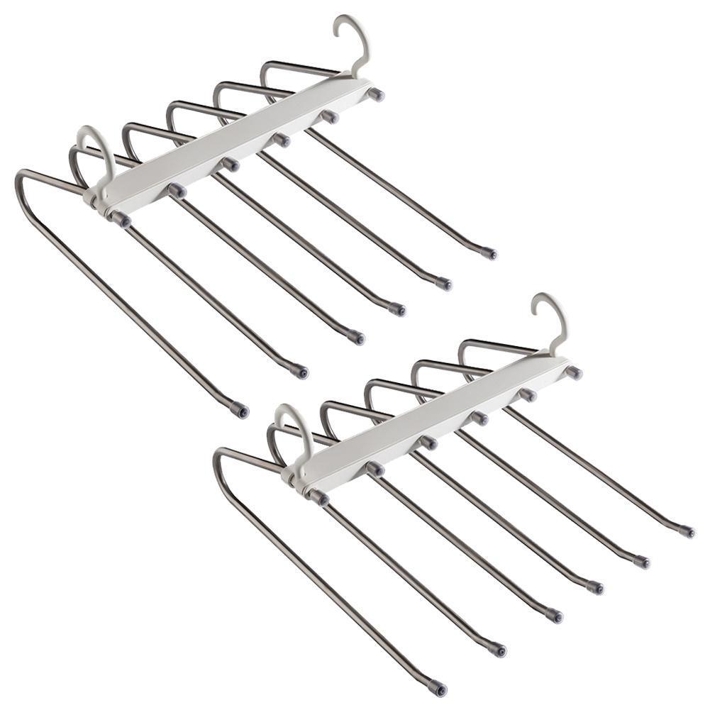 Set 2 Móc Treo Quần Áo Không Trượt Tiết Kiệm Không Gian