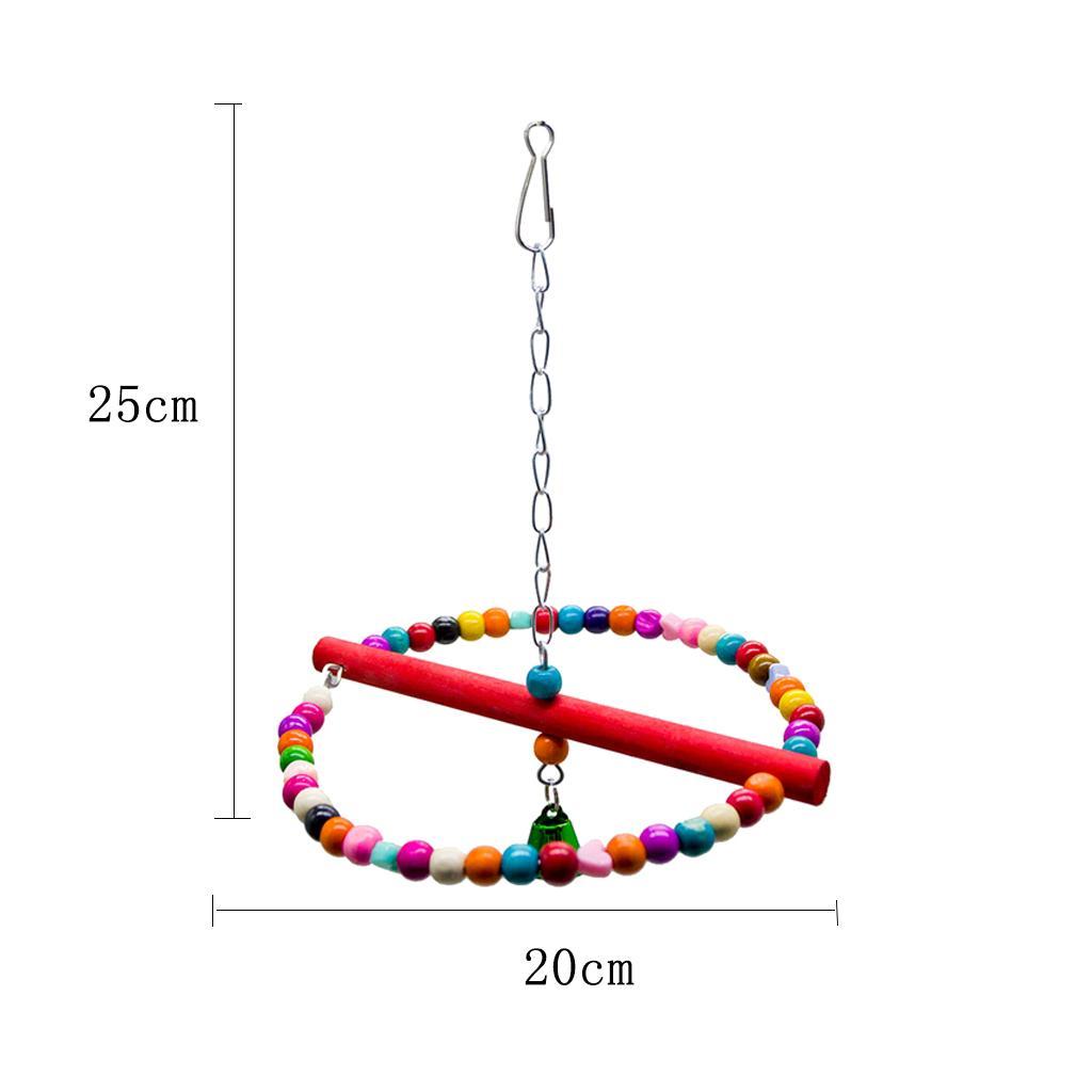 Bird Wooden Cage Perch Toys Parrot Swing for Macaw African Greys