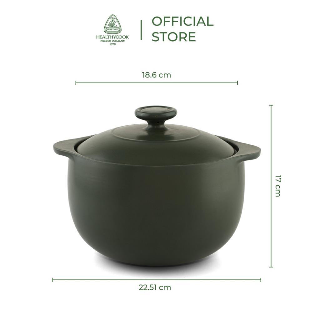 Nồi sứ dưỡng sinh Minh Long - Vesta 2.0 L + nắp dùng cho bếp từ
