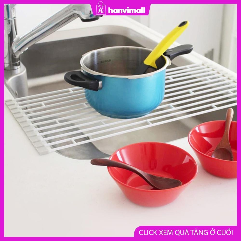 Kệ gác bồn rửa chén Giá bắc ngang bồn rửa chén gấp gọn, tiết kiệm diện tích 25,5cm x 58cm