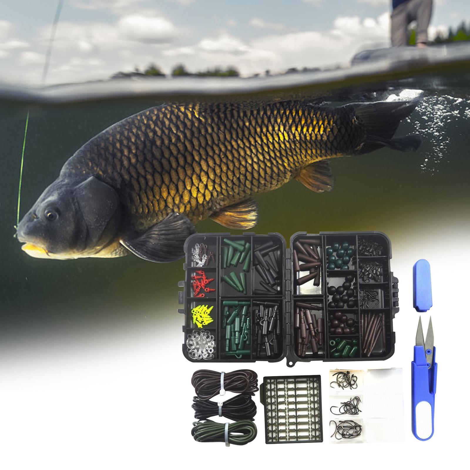 Carp Fishing Tackle Box Carp Fishing Gear Portable Screws Sleeves Beads Carp Fishing Equipment for River Yellow Perch Trout Saltwater