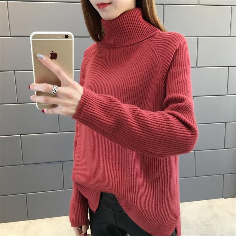 Áo len gần form rộng cổ lọ trẻ trung, chất len dày dặn ấm áp, thời trang phong cách Hàn