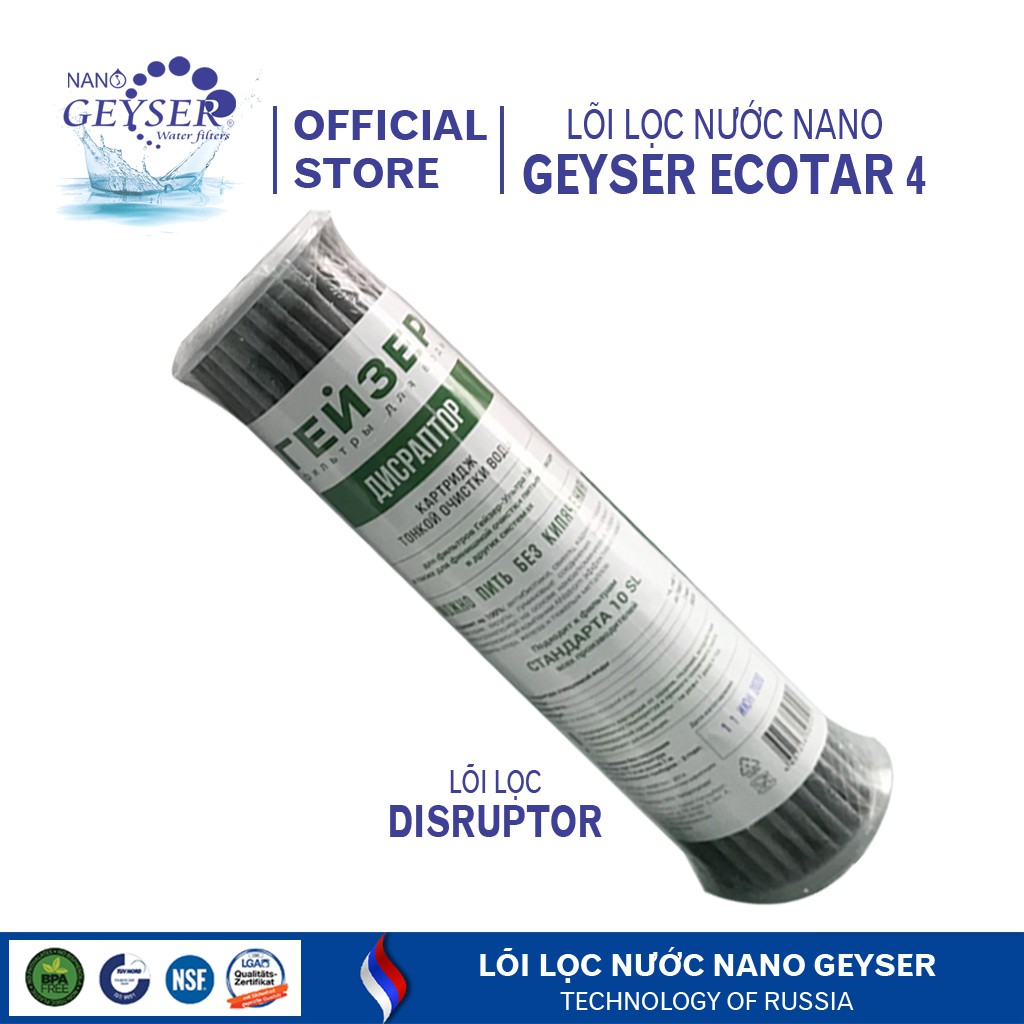 bộ Lõi lọc nước số 123 lõi Ecotar-Aragon Bio-Disruptor của máy bình lọc nước Nano không sử dụng điện giữ khoáng Nano Geyser của Nga