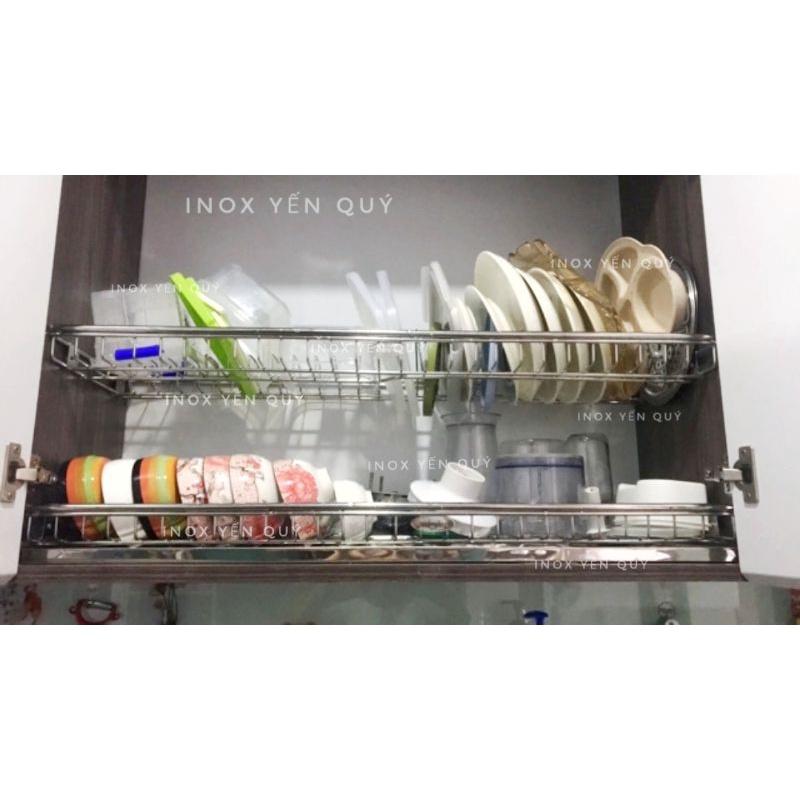 GIÁ BÁT INOX TỦ TRÊN 2 TẦNG CÓ KHAY NƯỚC