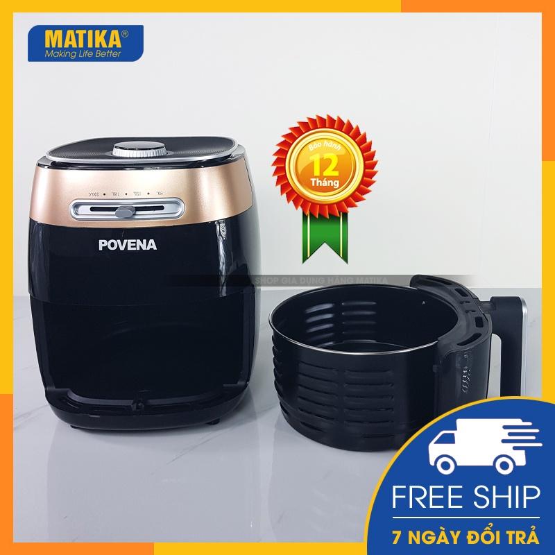 Nồi chiên không dầu POVENA nồi chiên chân không 5.5l-1500W chiên nướng hoàn hảo hạn chế 80% dầu mỡ PVN-5521 - Hàng chính hãng