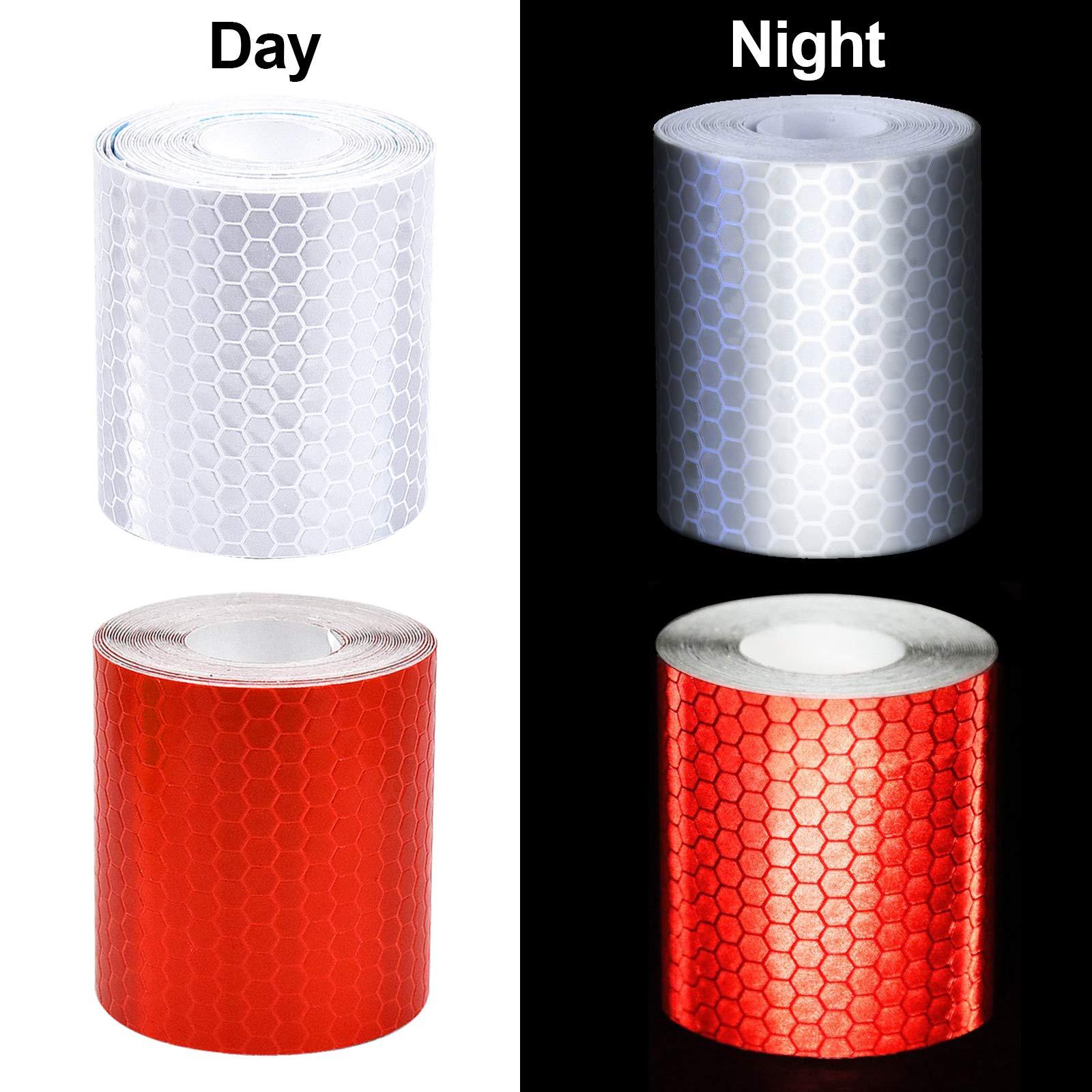 4 mảnh 5 cm x 3 mét phản chiếu băng thông phản chiếu băng phản chiếu băng thông an toàn đánh dấu dải tự dính có độ dính cao cho xe đạp xe ô tô