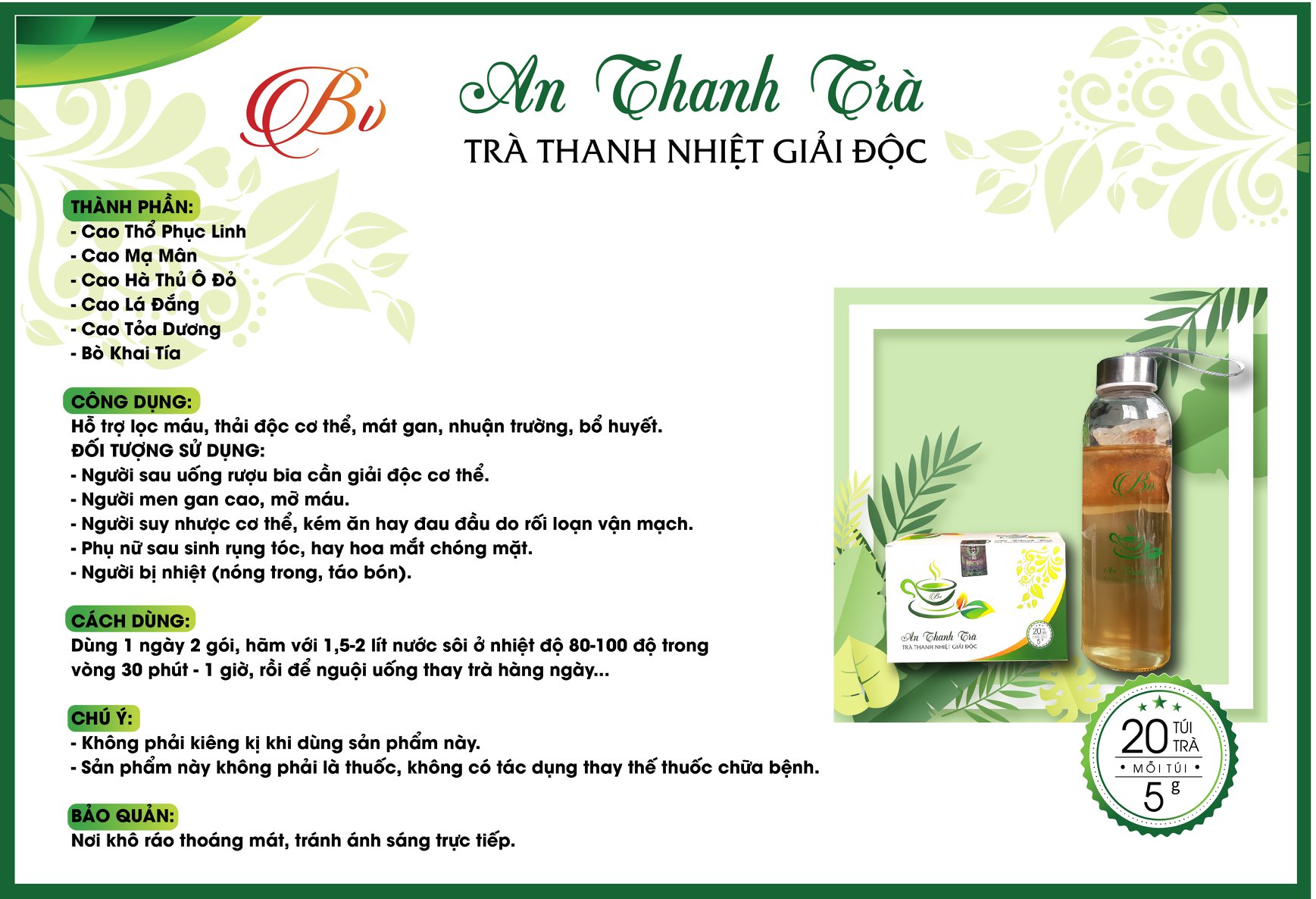 [CHINH_HANG] An Thanh Trà - Trà Thanh Nhiệt Giải Độc, Sản Phẩm Đông Dược Bà Vân