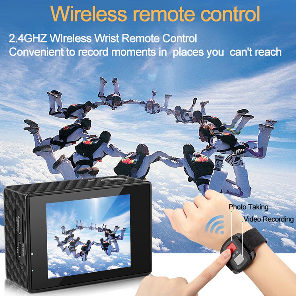 Camera thể thao 24MP di động 4K/60fps Camera máy quay DV với màn hình hiển thị LCD 2 inch 2.4g điều khiển điều khiển từ xa không dây