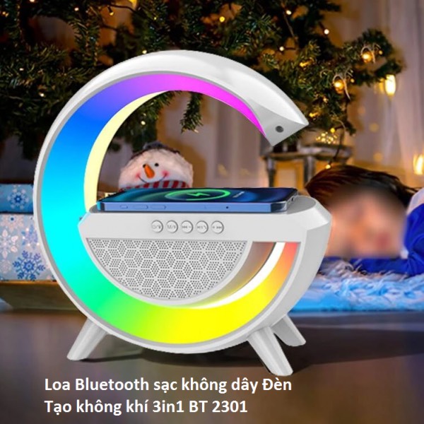 Loa Bluetooth Thông Minh Không Dây Đa Năng, Đa Chế Độ Ánh Sáng, Tích Hợp 4 Chức Năng Sạc Tích Điện Không Dây