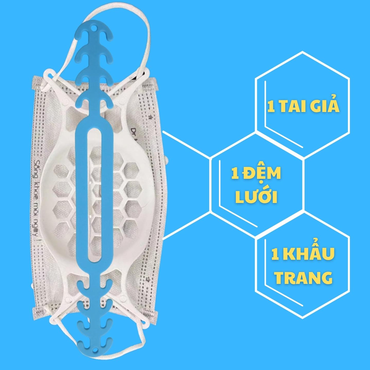Combo 3 món Dây đai đệm lưới silicone đeo khẩu trang chống đau tai