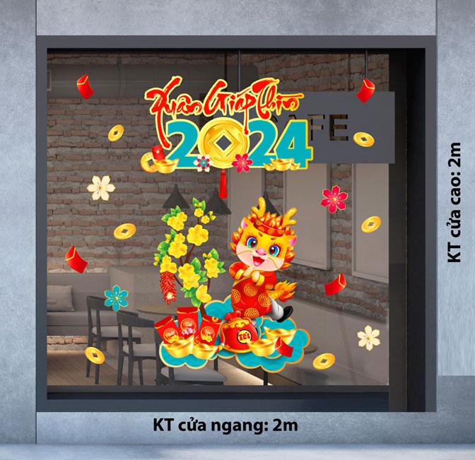 DECAL TRANG TRÍ TẾT 2024 CHO THẨM MỸ VIỆN