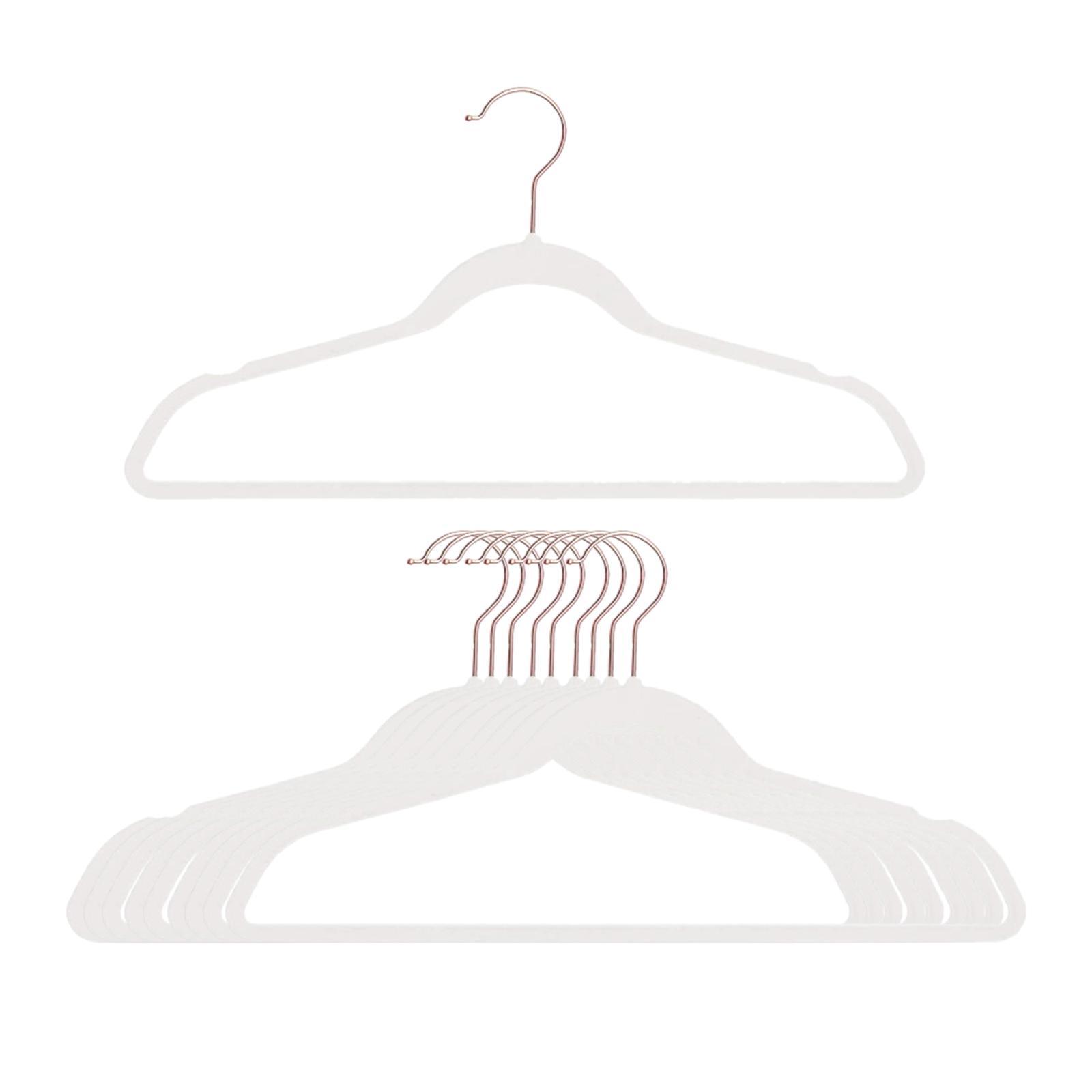 10Pcs Coats Racks Garments Hanger Non Slip Grooves Clothes Hangers for Bedroom Cloakroom