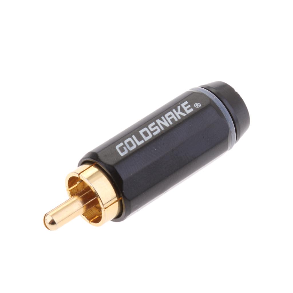 2 Pieces Audio Mono Female to RCA Male Plug Gold Plated Audio Adapter