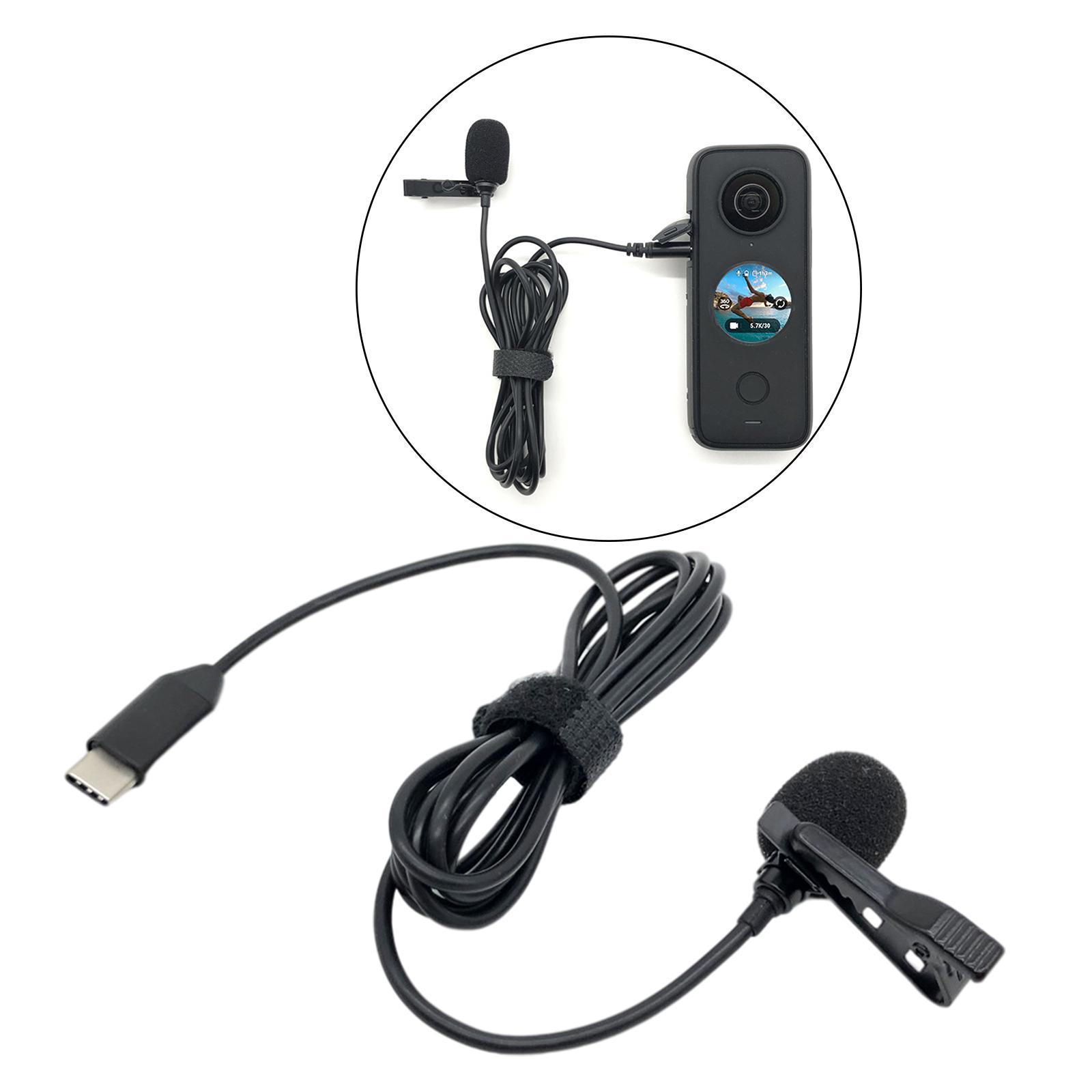 Lavalier Lapel Microphone, Type C Audio Mic Plug & Play Camera Vlogger Video Recording